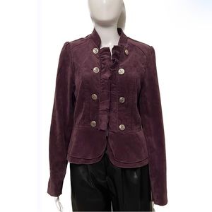 Women’s Double Breasted purple jacket medium band style buttons Halloween Fall